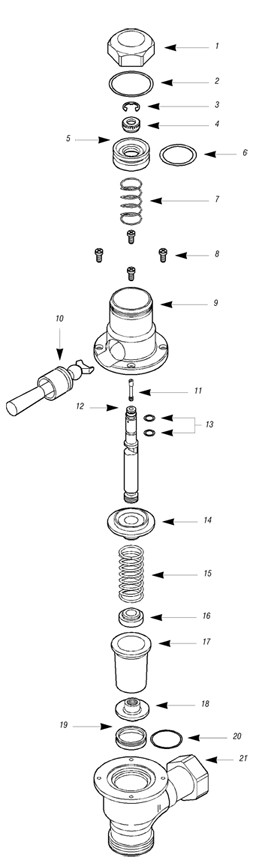 Sloan Dolphin Flushometer Parts Breakdown