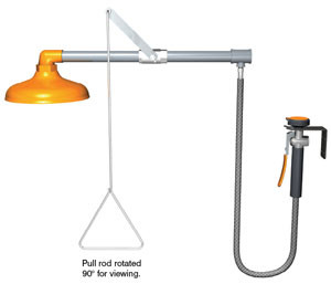 Guardian G1641 Horizontally-Mounted Drench Shower (with Drench Hose and Plastic Showerhead)