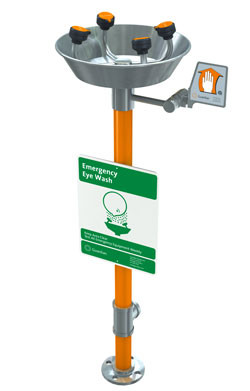 Guardian G1794HFC Pedestal-Mounted Stainless Steel WideArea Eye/Face Wash (with Hand/Foot Control)
