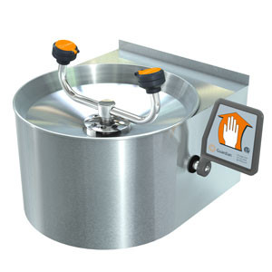 Guardian G1813 Wall-Mounted Eyewash (with Stainless Steel Receptor and Stainless Steel Skirt)