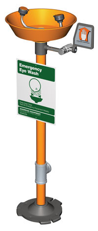 Guardian G1825P-HFC Pedestal-Mounted Eyewash (with Plastic Receptor and Hand/Foot Control)