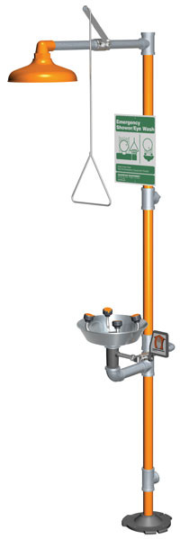 Guardian G1909 Combination Drench Shower & Eye/Face Wash (with Stainless Steel Receptor)