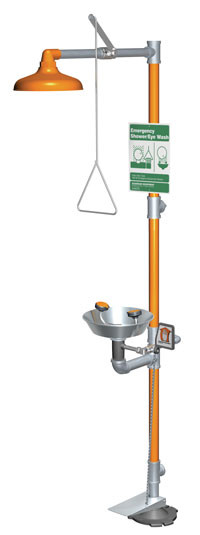 Guardian G1950P-HFC Combination Drench Shower & Eye/Face Wash (with Plastic Receptor and Hand/Foot Control)