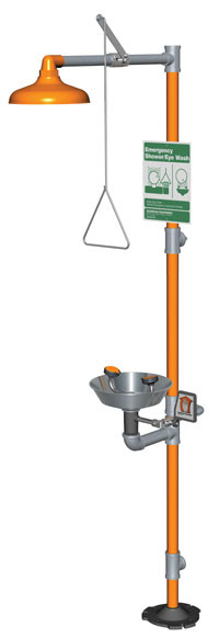 Guardian G1950 Combination Drench Shower & Eye/Face Wash (with Stainless Steel Receptor)