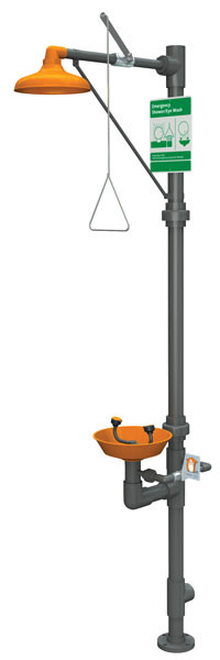 Guardian G1990 PVC Combination Drench Shower & Eyewash (with Stainless Steel Valves)