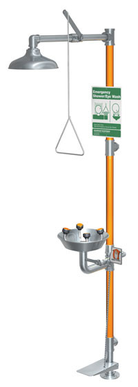 Guardian G1994HFC Stainless Steel Combination Drench Shower & Eye/Face Wash (with Hand & Foot Control)