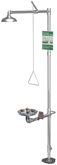 Guardian GBF1909PCC Barrier-Free Brass Combination Drench Shower & Eye/Face Wash