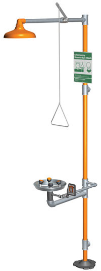 Guardian GBF1909 Barrier-Free Combination Drench Shower & Eye/Face Wash (with Plastic Showerhead)