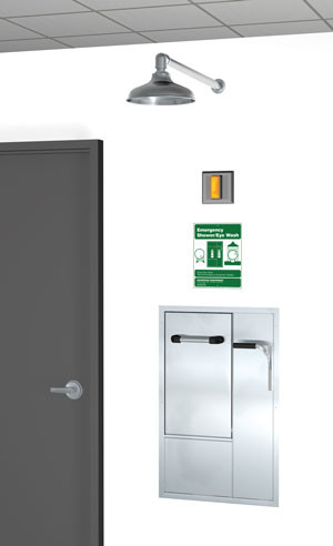 Guardian GBF2170 Recessed Combination Drench Shower & Eye/Face Wash (with Stainless Steel Showerhead)