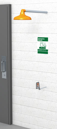 Guardian GFR1205 Freeze-Resistant Horizontally-Mounted Drench Shower (with Plastic Showerhead)
