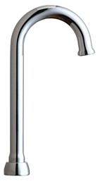 Chicago GN1JKABCP 3-1/2" Rigid / Swing Gooseneck Spout 