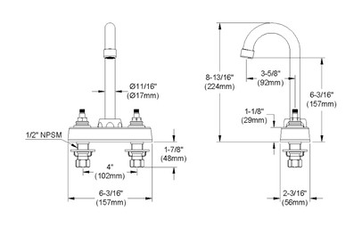 Elkay LK406GN04L2 4" Centerset Deck Mount Faucet