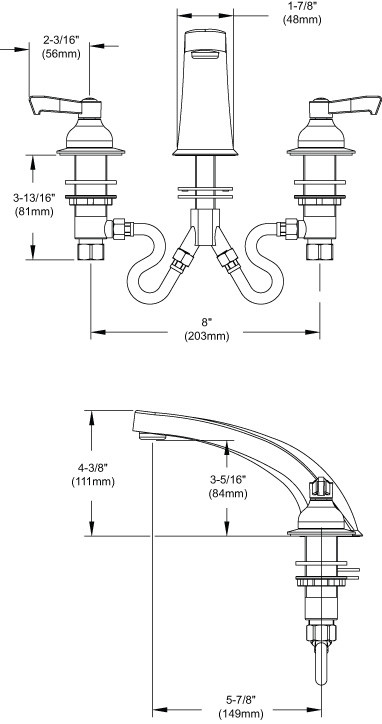 Elkay LK804CF06L2 8" Centerset Concealed Lavatory Faucet