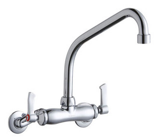 Elkay LK945HA08L2T Wall Mount Faucet, 3"-8" Adjustable  Centers