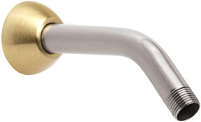 Speakman S-2500-SCA-SBF 7" Brass Arm & Flange w/ 1/2" MNPT Inlet & Outlet - Brushed Chrome & Brushed Brass 