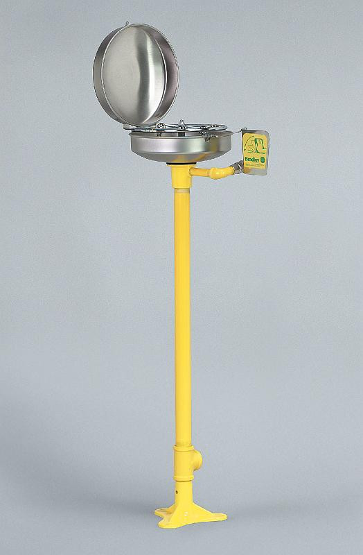 Bradley S19-210DCFW Eye/Face Wash (with Stainless Steel Receptor and Hinged Dust Cover)