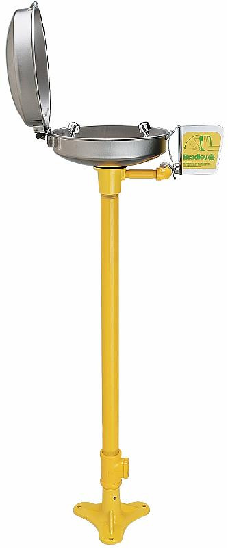 Bradley S19-210DC Pedestal-Mounted Eyewash (with Hinged Dust Cover)