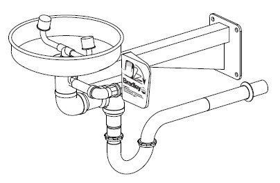 Bradley S19-220BBF Barrier-Free Eyewash (with Stainless Steel Receptor) (Discontinued)