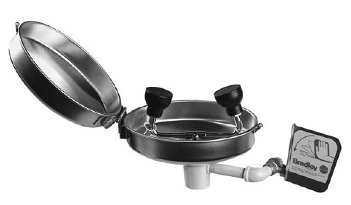 Bradley S19-220DCSS Stainless Steel Eye/Face Wash (with Hinged Dust Cover & Plastic Sprayheads)