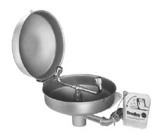 Bradley S19-220SC Stainless Steel Eyewash (with Hinged Dust Cover)