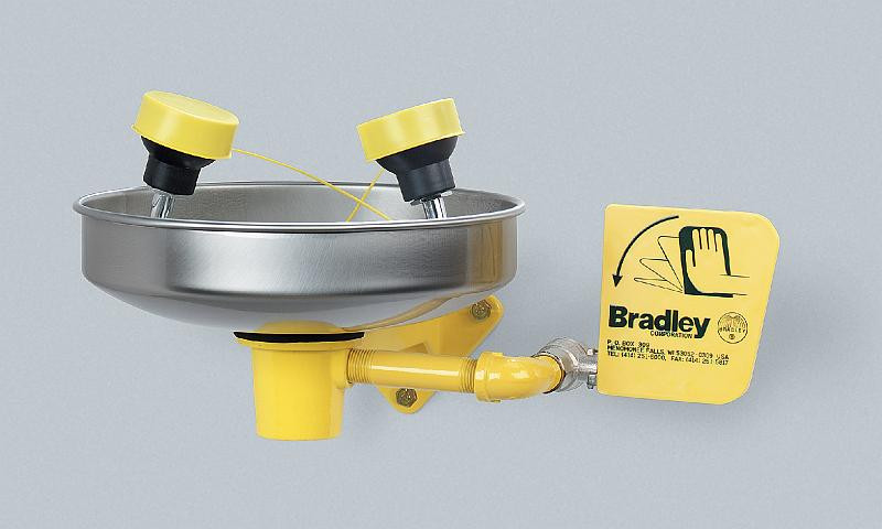 Bradley S19-220T Eye/Face Wash (with Wall Bracket and Stainless Steel Receptor)