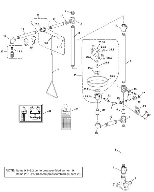 Bradley S19-310FSS Parts Breakdown