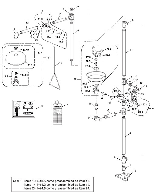 Bradley S19-310JJ Parts Breakdown