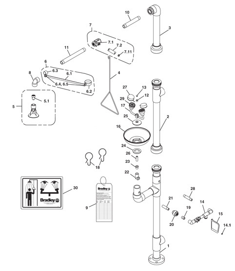 Bradley S19-310PVC Parts Breakdown