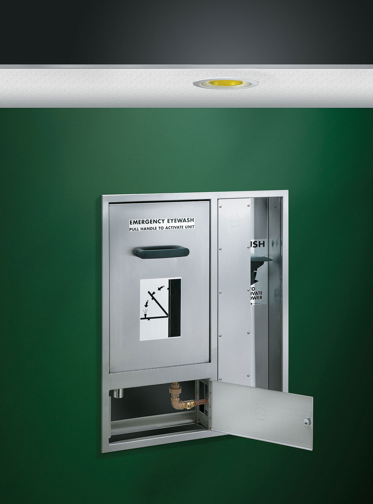 Bradley S19-315FBF Recessed Barrier-Free Combination Drench Shower & Eyewash