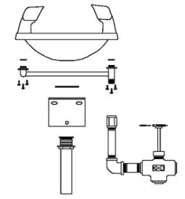 Speakman SE-410 Wall-Mounted Eye/Face Wash (with Rectangular Stainless Steel Receptor)