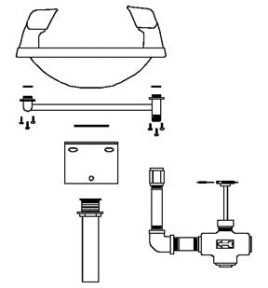 Speakman SE-411 Wall-Mounted Eye/Face Wash (with Rectangular Plastic Receptor)