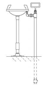 Speakman SE-440 Pedestal-Mounted Eye/Face Wash (with Rectangular Stainless Steel Receptor)
