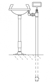 Speakman SE-441 Pedestal-Mounted Eye/Face Wash (with Rectangular Plastic Receptor)
