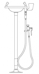 Speakman SE-536 Pedestal-Mounted Eyewash (with Rectangular Plastic Receptor)