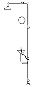 Speakman SE-615 Combination Drench Shower & Eyewash (with Rectangular Plastic Receptor and Impeller Action Showerhead)