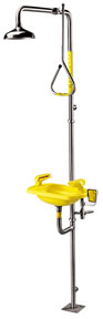 Speakman SE-621 Combination Drench Shower & Eye/Face Wash (with Rectangular Plastic Receptor and Impeller Action Showerhead)