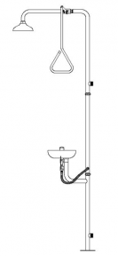 Speakman SE-627 Stay-Open Stainless Steel Combination Drench Shower & Eye/Face Wash