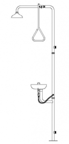 Speakman SE-628 Stay-Open Stainless Steel Combination Drench Shower & Eyewash (with Plastic Receptor)