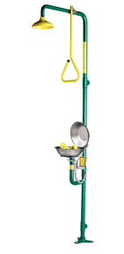 Speakman SE-690-CV Combination Drench Shower & Eye/Face Wash (with Stainless Steel Receptor and Impeller Action Showerhead)