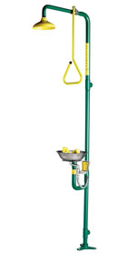 Speakman SE-690 Combination Drench Shower & Eye/Face Wash (with Stainless Steel Receptor and Impeller Action Showerhead)