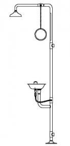 Speakman SE-694 Combination Drench Shower & Eye/Face Wash (with Stainless Steel Receptor and Impeller Action Showerhead)