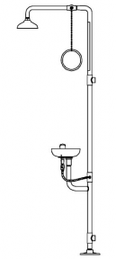 Speakman SE-696 Combination Drench Shower & Eye/Face Wash (with Plastic Receptor)