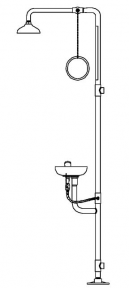 Speakman SE-698 Combination Drench Shower & Eyewash (with Stainless Steel Receptor and Impeller Action Showerhead)