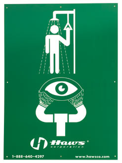 Haws SP178LG Drench Shower / Eyewash Sign Large