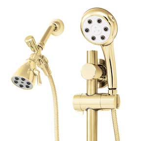 Speakman VS-122252-PB Combination Handheld & Fixed Showerhead w/Slide Bar - Polished Brass (Discontinued)