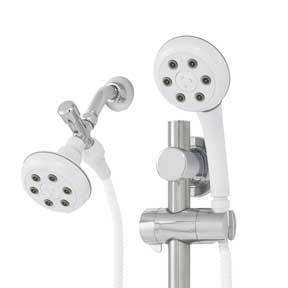 Speakman VS-122620-WHT Combination Handheld & Fixed Showerhead w/Slide Bar - White 