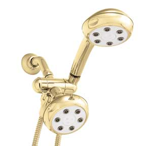 Speakman VS-222620-PB Combination Handheld & Fixed Showerhead w/ 3-way Diverter Bracket - Polished Brass (Discontinued)