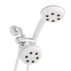 Speakman VS-222620-WHT Combination Handheld & Fixed Showerhead w/ 3-way Diverter Bracket - White (Discontinued)