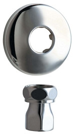 Chicago WXFJKABCP Straight 2" Inlet Supply Arm with Wall Flange  with 1/2" NPT Female Thread Inlet