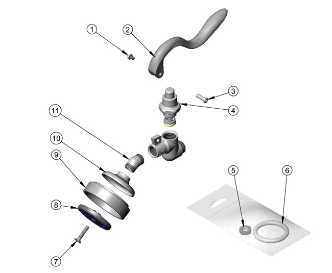 T&S Brass B-0107-035 Spray Valve Parts Breakdown